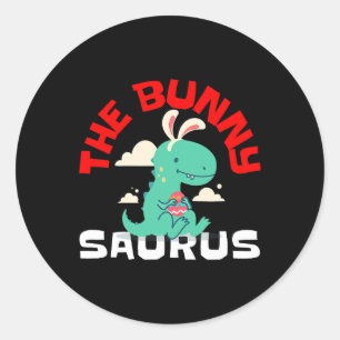 De Bunny Saurus paashaas Dinosaur Cute Kawaii Ronde Sticker