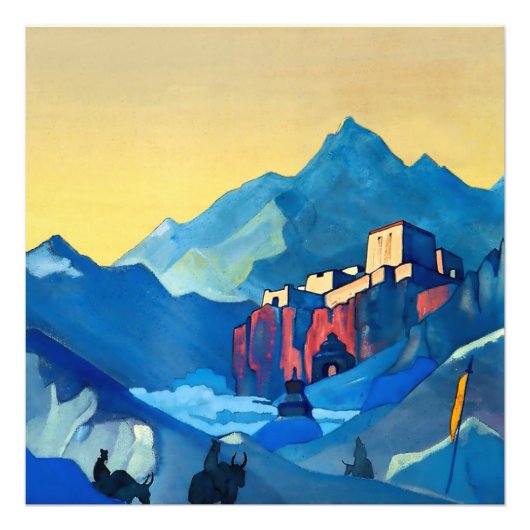 “De Burcht van de Geest” door Nicholas Roerich Foto Afdruk (Voorkant)
