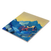 “De Burcht van de Geest” door Nicholas Roerich Tegeltje (Zijkant)