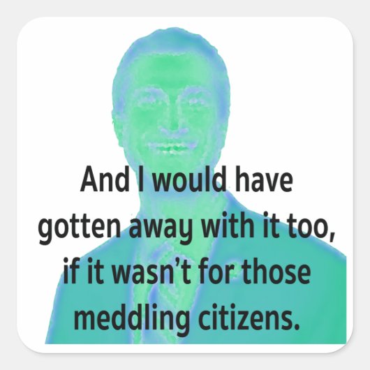 De burgemeester spreekt vierkante sticker (Voorkant)