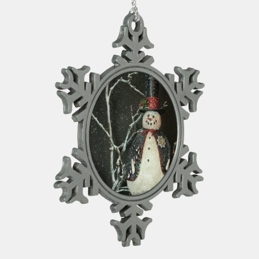 De burgemeester tin sneeuwvlok ornament (Links)