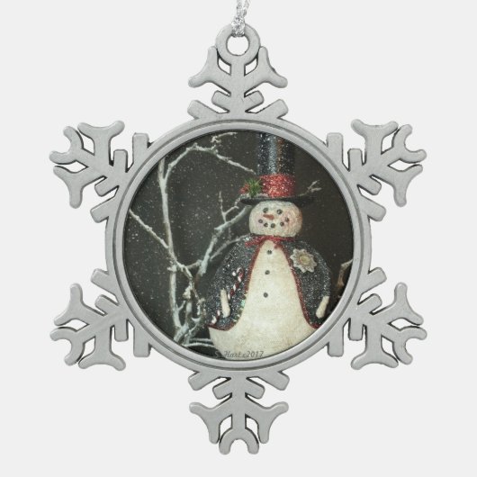 De burgemeester tin sneeuwvlok ornament (Voorkant)