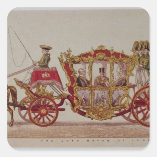 De burgemeester van Londen, 1853 Vierkante Sticker (Voorkant)