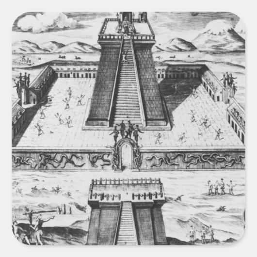 De burgemeester van Templo in Tenochtitlan Vierkante Sticker (Voorkant)