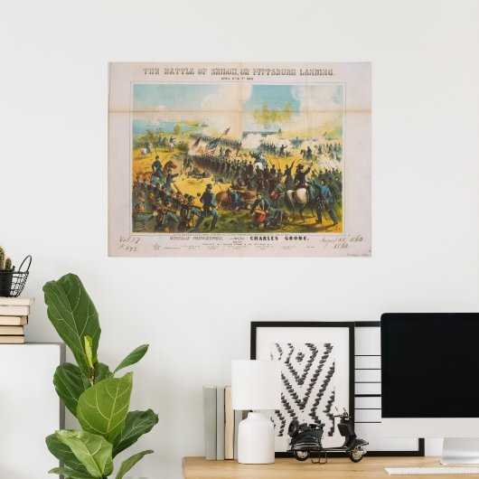 De burgeroorlog in Shiloh Pittsburg Poster (Thuiskantoor)