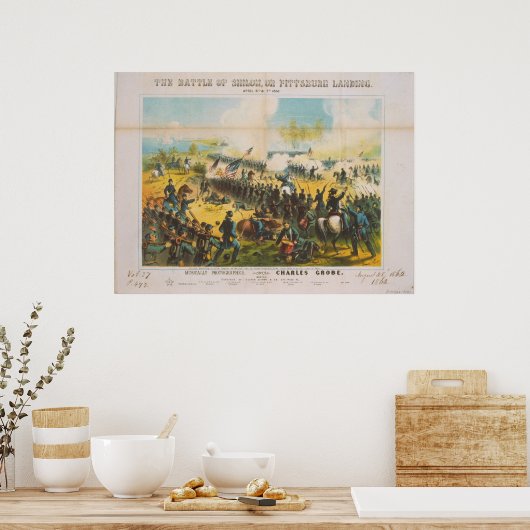 De burgeroorlog in Shiloh Pittsburg Poster (Keuken)