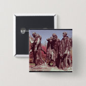 De Burghers van Calais Vierkante Button 5,1 Cm (Voorkant /achterkant)