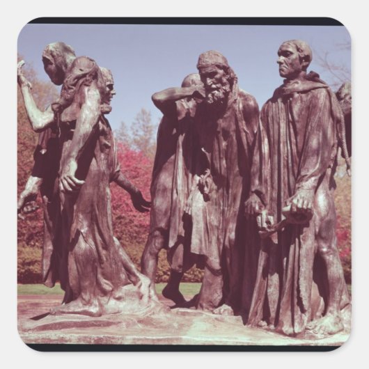 De Burghers van Calais Vierkante Sticker (Voorkant)