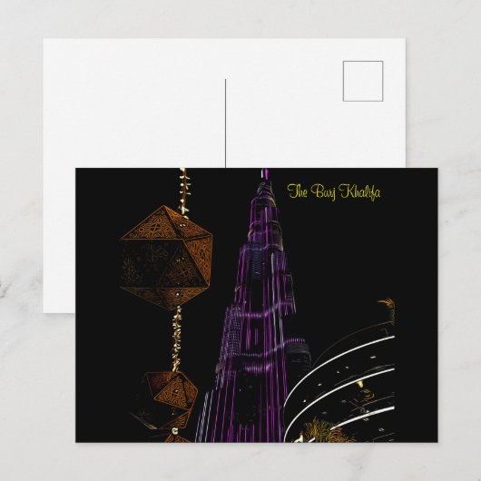 De Burj Khalifa in Dubai Briefkaart (Voorkant / Achterkant)
