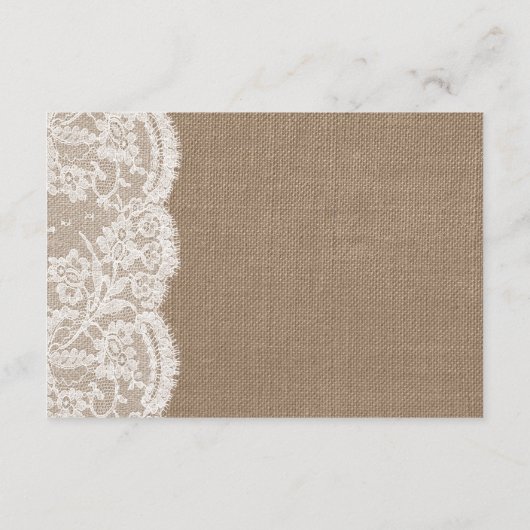 De Burlap & Lace bruiloft Collectie Detail Kaarten (Achterkant)