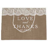 De Burlap & Lace bruiloft Collectie geschenktassen Groot Cadeauzakje (Voorkant)