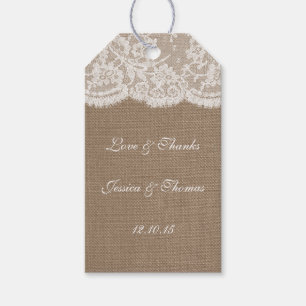 De Burlap & Lace bruiloft Collectie Labels Cadeaulabel