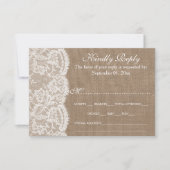De Burlap & Lace bruiloft Collectie RSVP kaarten Kaartje (Voorkant)