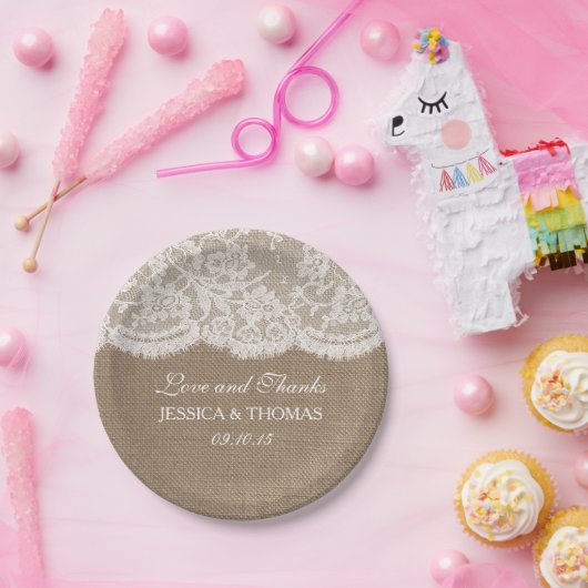 De Burlap & Lace Trouwcollectie Papieren Bordje (Feest)
