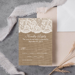 De Burlap & Lace Trouwcollectie RSVP Kaartje