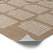 De Burlap & Lace Trouwcollectie Stoelenkaart Poster (Hoek)