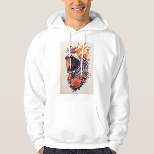 De 'Burning Astronaut' hoodie T-Shirt is goed (Voorkant)