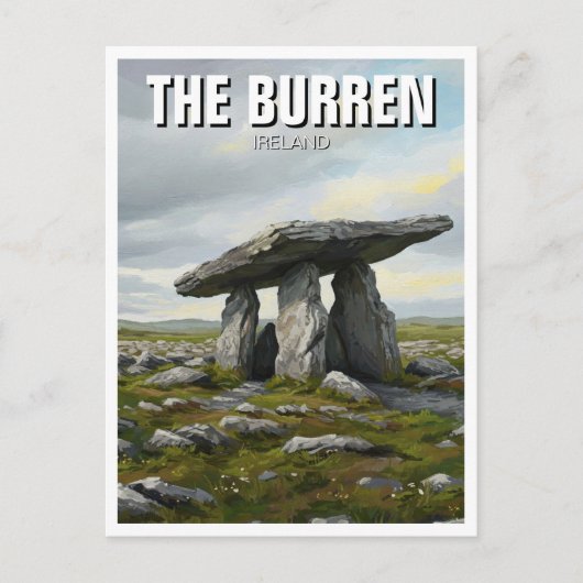 De Burren Ireland Poulborone Dolmen Travel Briefkaart (Voorkant)