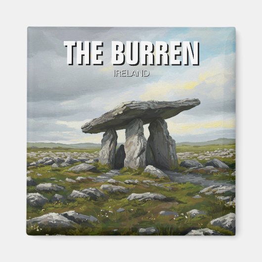 De Burren Ireland Poulborone Dolmen Travel Magneet (Voorkant)