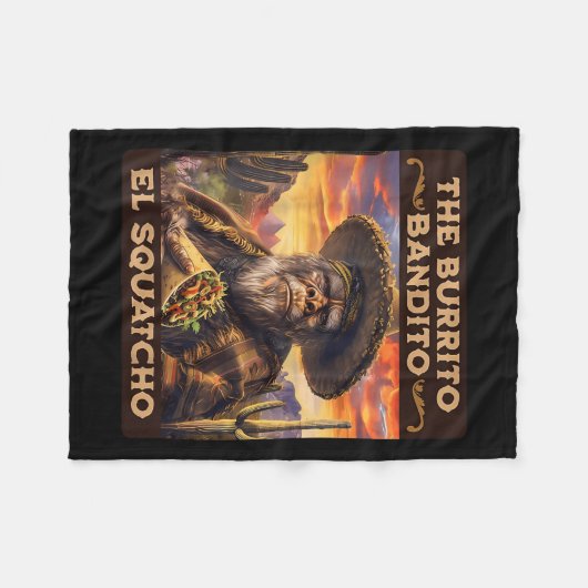 De Burrito Bandito El Squatcho Fleece Deken (Voorkant (Horizontaal))