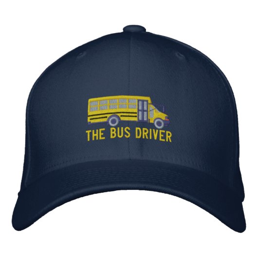 De bus Driver Custom School Mini Bus Embroidery Geborduurde Pet (Voorkant)