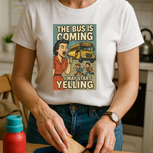 De bus komt naar het Shirt; leuke moeder kan begin T-shirt