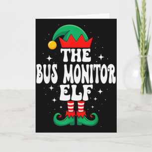 De Bus Monitor Elf Grappig Kerst Pasend Familie Kaart