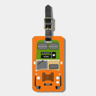 De bus Retro Glasgow Double Decker personaliseren Bagagelabel