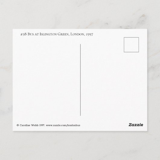 De bus van 38 naar Islington Green in het voorjaar Briefkaart (Achterkant)