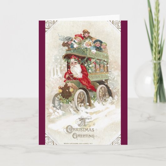 De Bus van de Motor van Kerstmis van de papa Feestdagen Kaart (Voorkant)