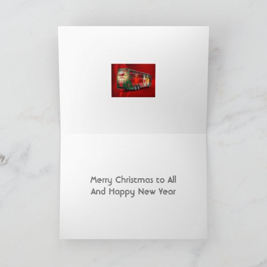 De Bus van Kerstmis Feestdagen Kaart (Binnen)