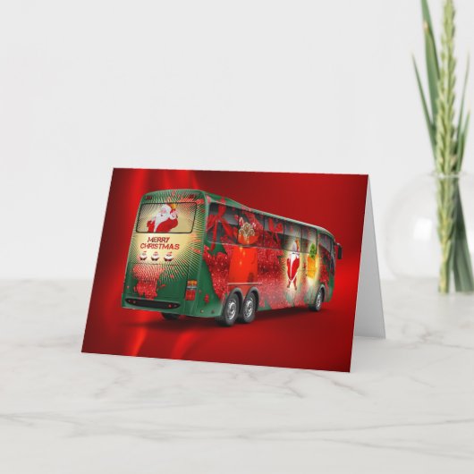 De Bus van Kerstmis Feestdagen Kaart (Voorkant)