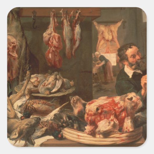 De Butcher's Shop Vierkante Sticker (Voorkant)
