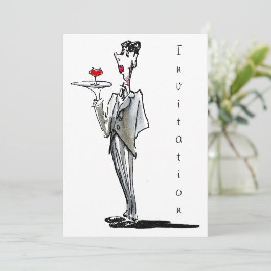 De butler-uitnodiging kaart (Staand voorkant)