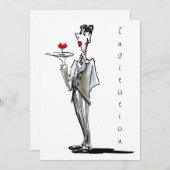 De butler-uitnodiging kaart (Voorkant / Achterkant)