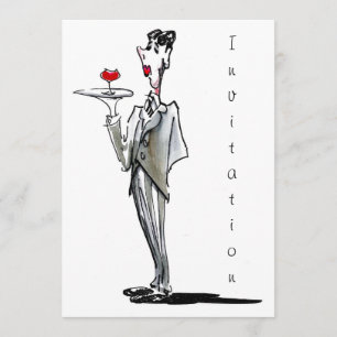 De butler-uitnodiging kaart