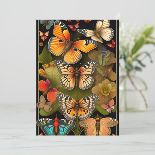 De Butterflies | Modern Haeckel Greeting Kaart (Staand voorkant)