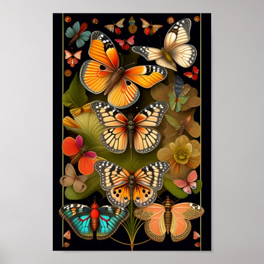 De Butterflies | Modern Haeckel Poster (Voorkant)