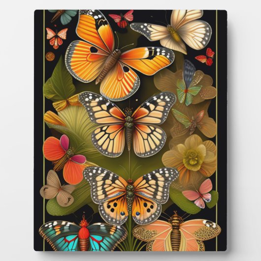 De Butterflies | Modern Haeckel Tabletop Fotoplaat (Voorkant)
