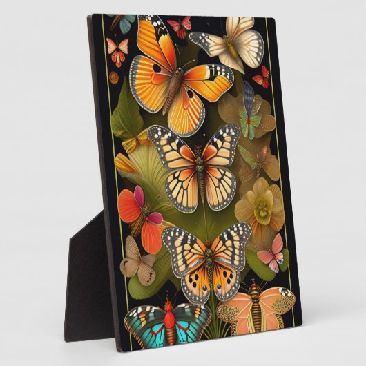 De Butterflies | Modern Haeckel Tabletop Fotoplaat (Zijkant)