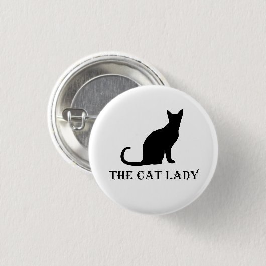 De Button Cat Lady Pinback Badge (Voorkant /achterkant)