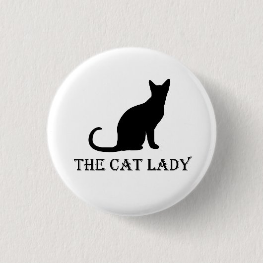 De Button Cat Lady Pinback Badge (Voorkant)