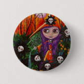 De Button van de haunted Garden Halloween (Voorkant)