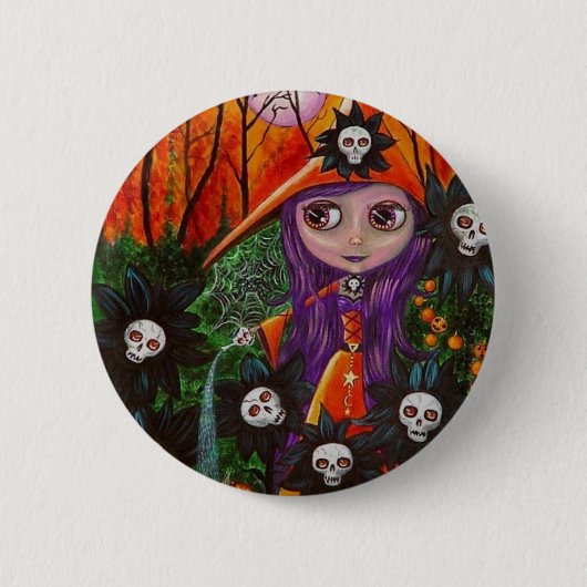 De Button van de haunted Garden Halloween (Voorkant)