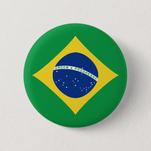 De Button van de Vlag van Brazilië Fisheye