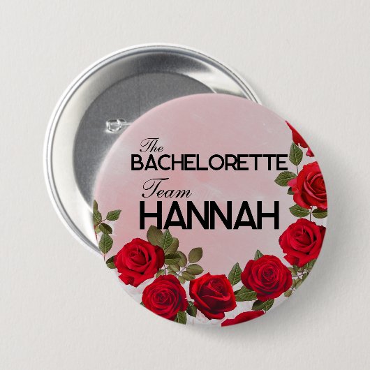 De Button van het Bacheloretteam, groot, 3 inch (Voorkant /achterkant)