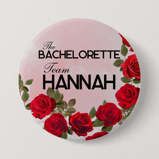 De Button van het Bacheloretteam, groot, 3 inch (Voorkant)