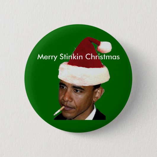 De Button van Kerstmis van Obama (antiobama van de (Voorkant)