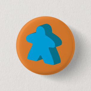 De Button van Meeple (Sinaasappel & Blauw)