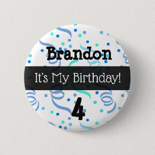 De Button van mijn Birthday Blue Boy